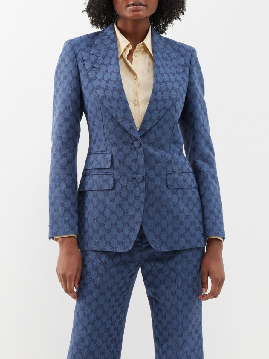 Matches Fashion - Woman Blazer in Blue - Gucci GOOFASH