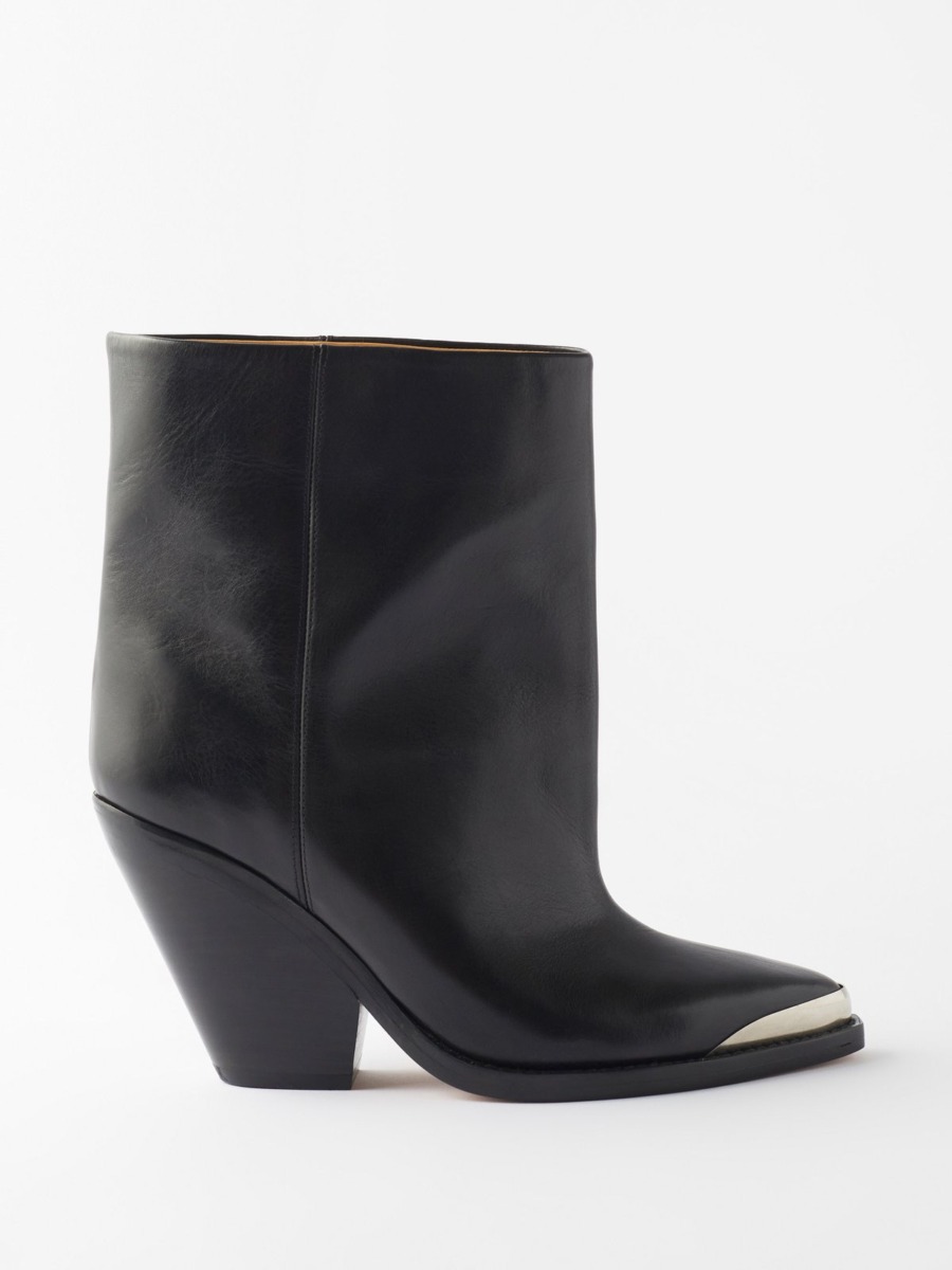 Matches Fashion Womens Leather Ankle Boots in Black from Isabel Marant GOOFASH