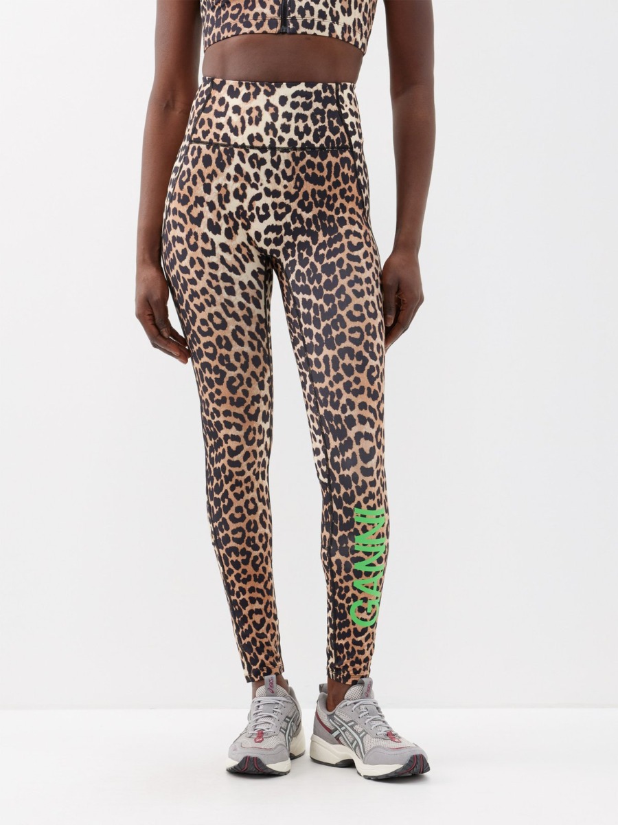 Matches Fashion - Women's Leopard Leggings by Ganni GOOFASH