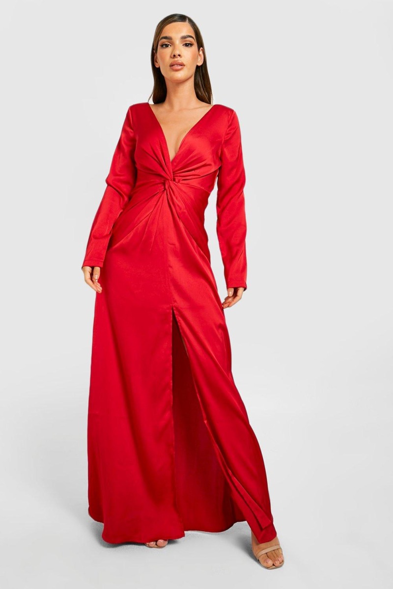 Maxi Dress Red for Woman by Boohoo GOOFASH