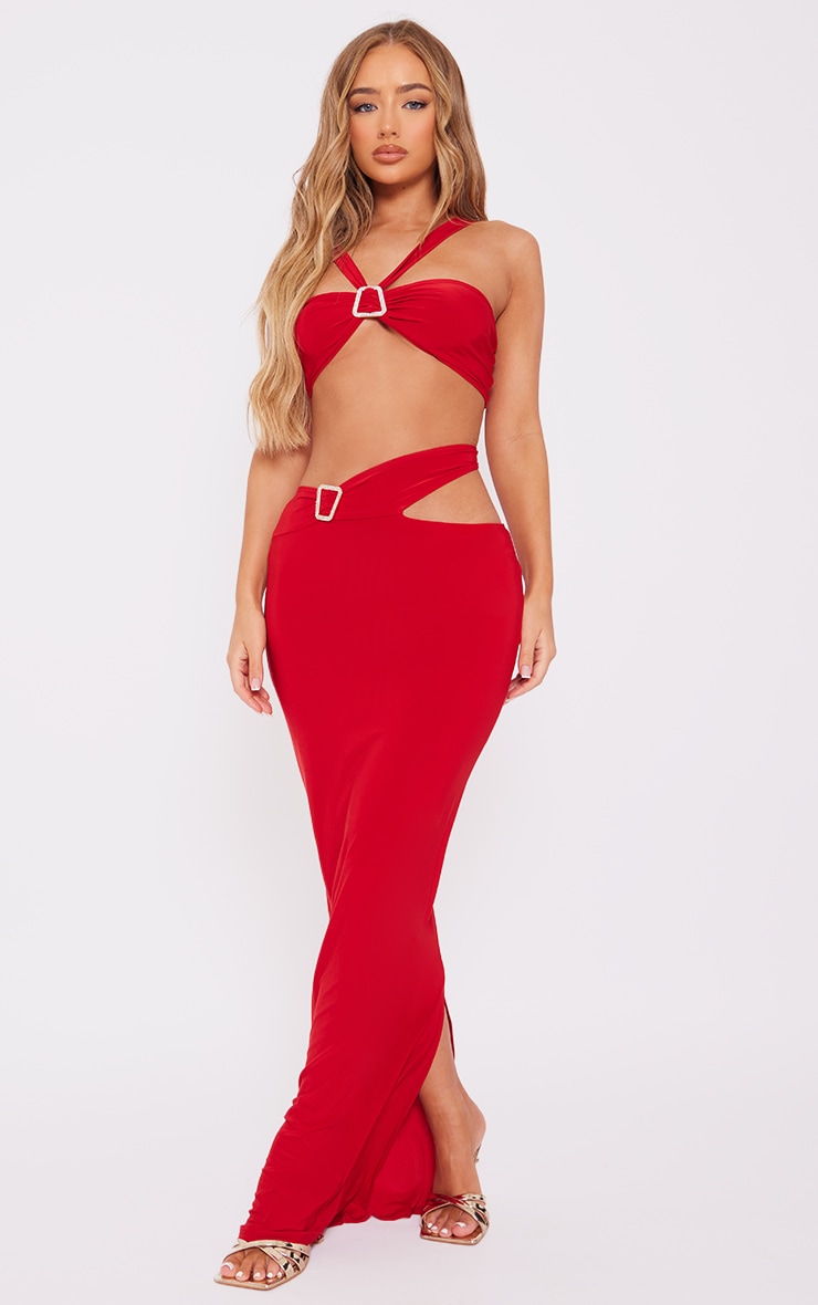 Maxi Dress Red for Woman from PrettyLittleThing GOOFASH