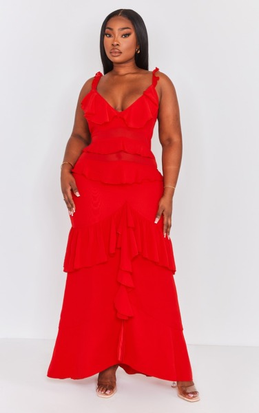 Maxi Dress in Red - PrettyLittleThing - Woman GOOFASH