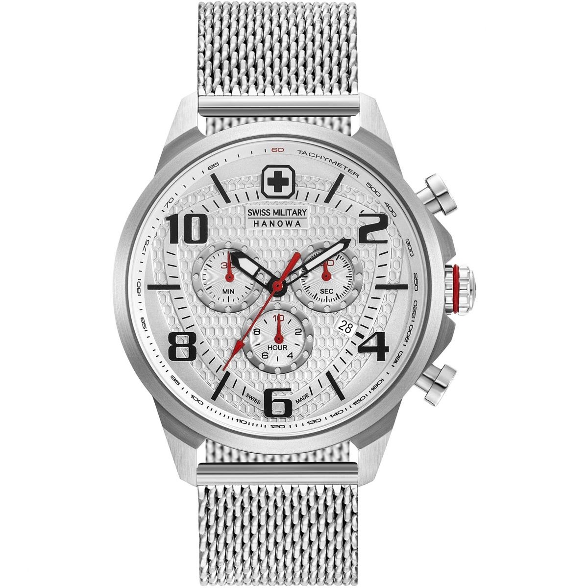 Men Chronograph Watch Silver - Swiss Military Hanowa - Watch Shop GOOFASH