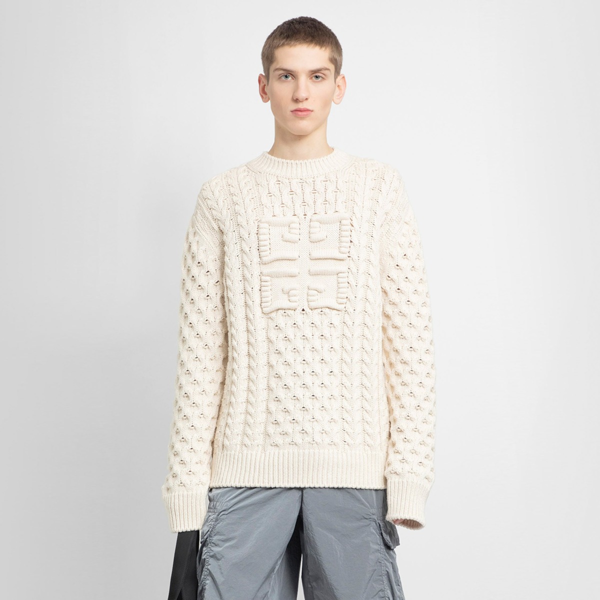 Men Knitwear - White - Antonioli GOOFASH