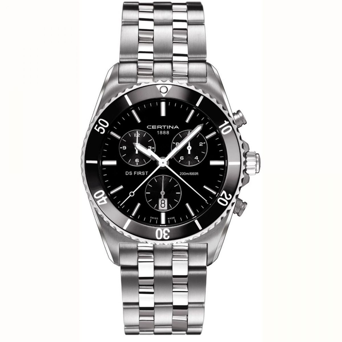 Men's Chronograph Watch in Black Certina - Watch Shop GOOFASH