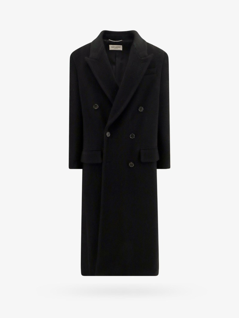 Men's Coat Black Saint Laurent - Nugnes GOOFASH