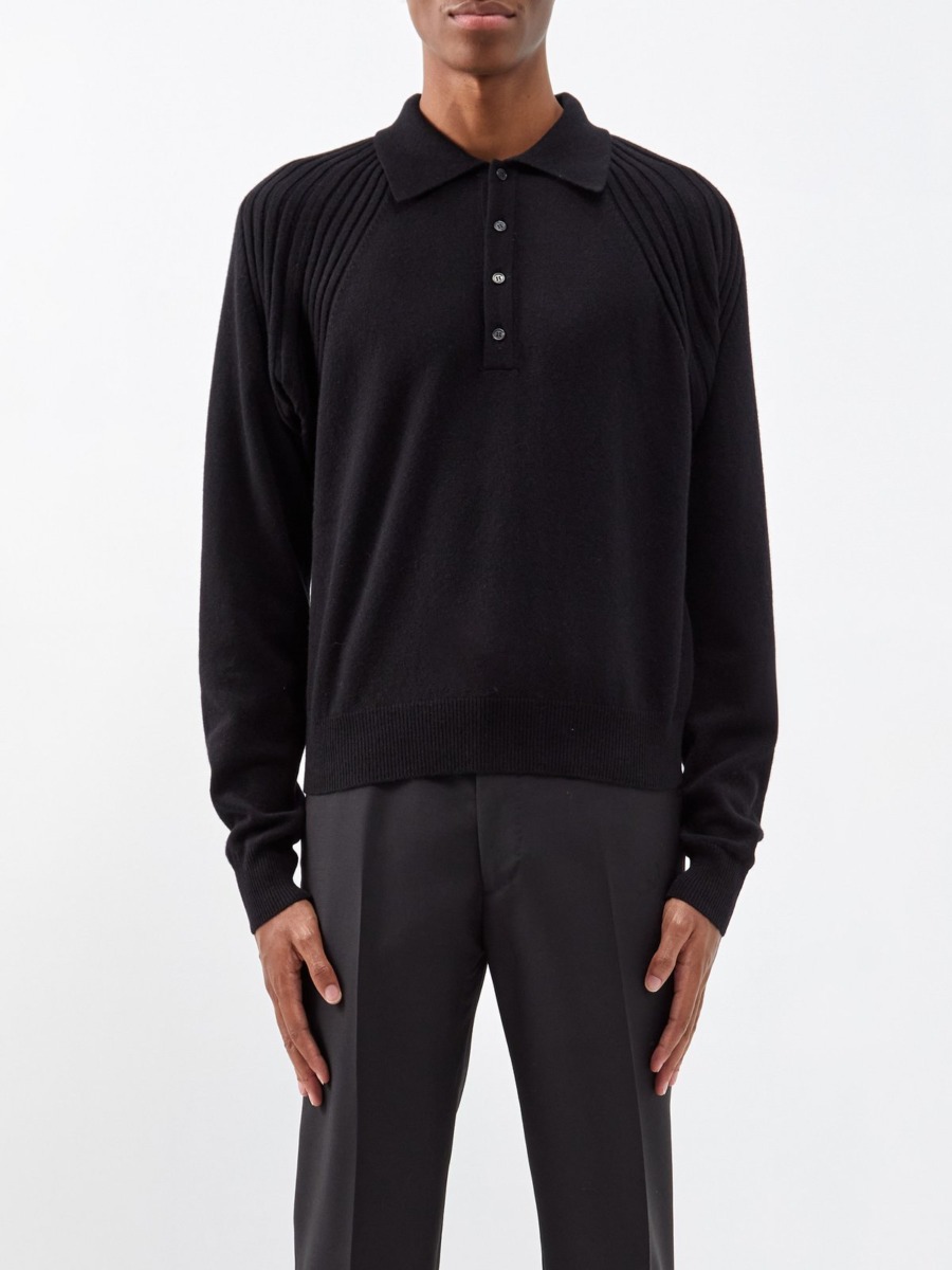 Men's Poloshirt Black Matches Fashion Saint Laurent GOOFASH