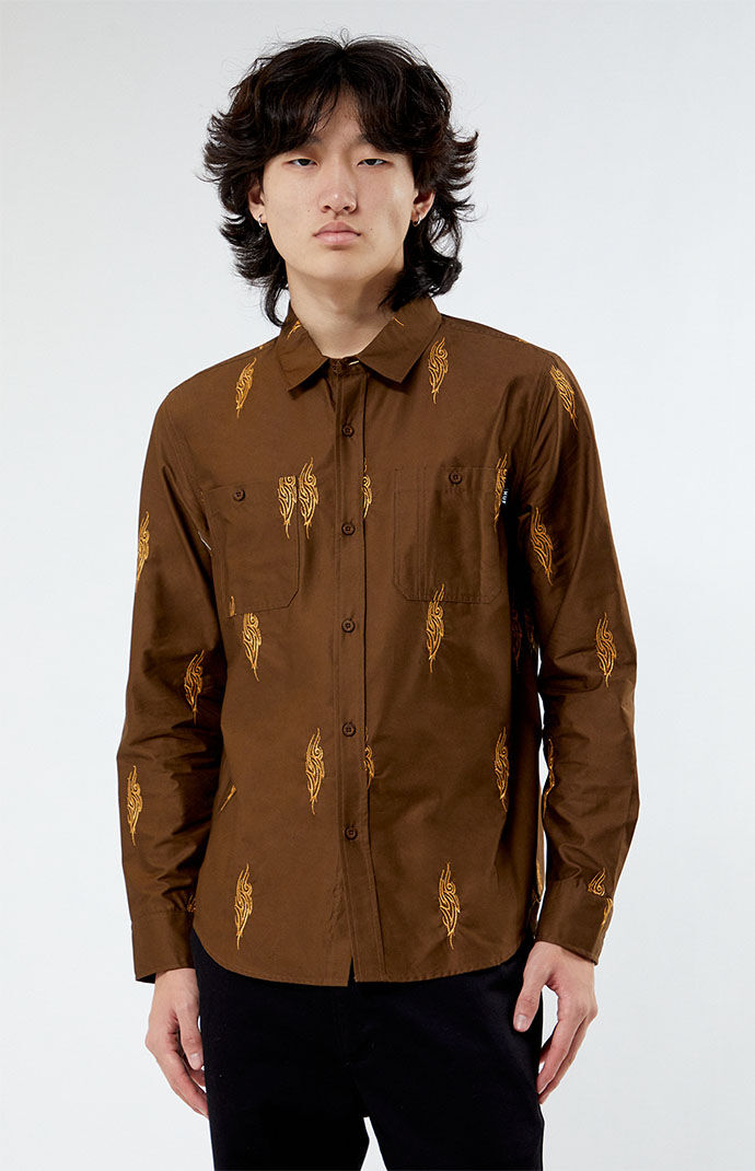 Mens Shirt in Brown - Huf - Pacsun GOOFASH