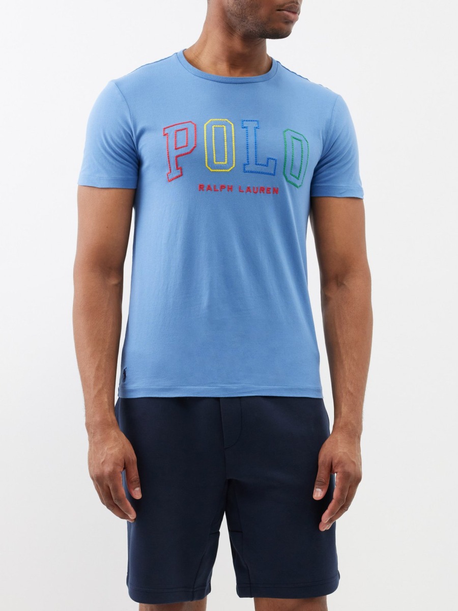Men's T-Shirt in Blue Matches Fashion Ralph Lauren GOOFASH