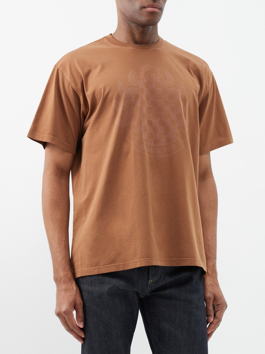 Mens T-Shirt in Brown Burberry Matches Fashion GOOFASH