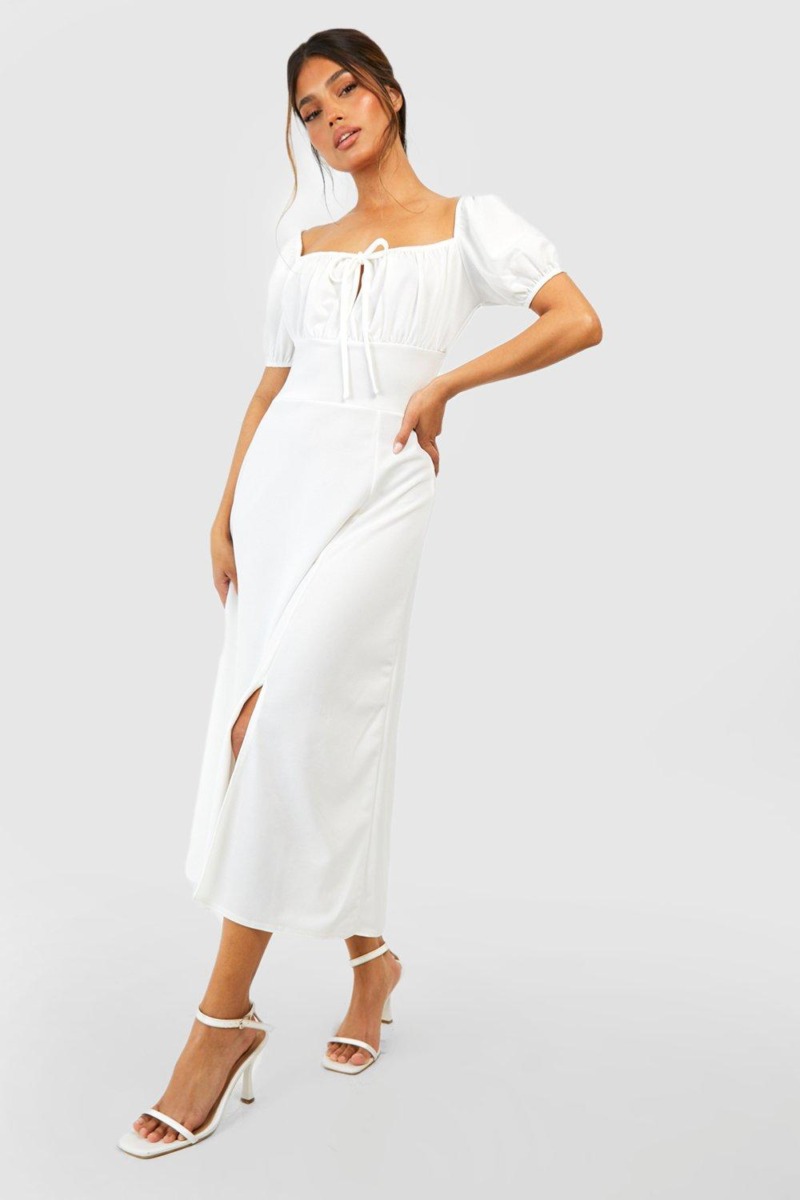 Midi Dress White for Women from Boohoo GOOFASH