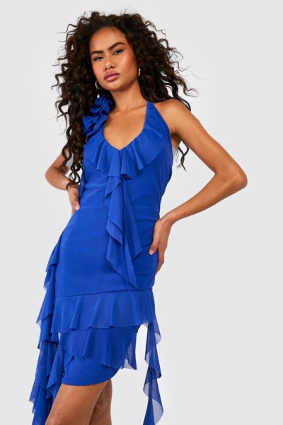 Mini Dress in Blue for Woman from Boohoo GOOFASH