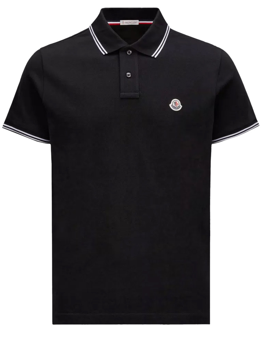 Moncler Man Poloshirt Black by Leam GOOFASH