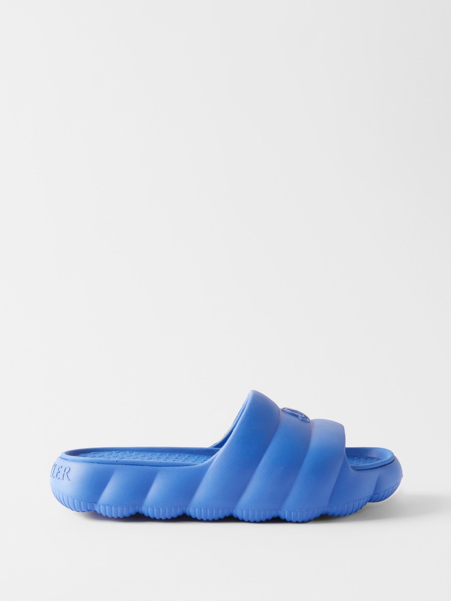 Moncler - Mens Sliders Blue Matches Fashion GOOFASH