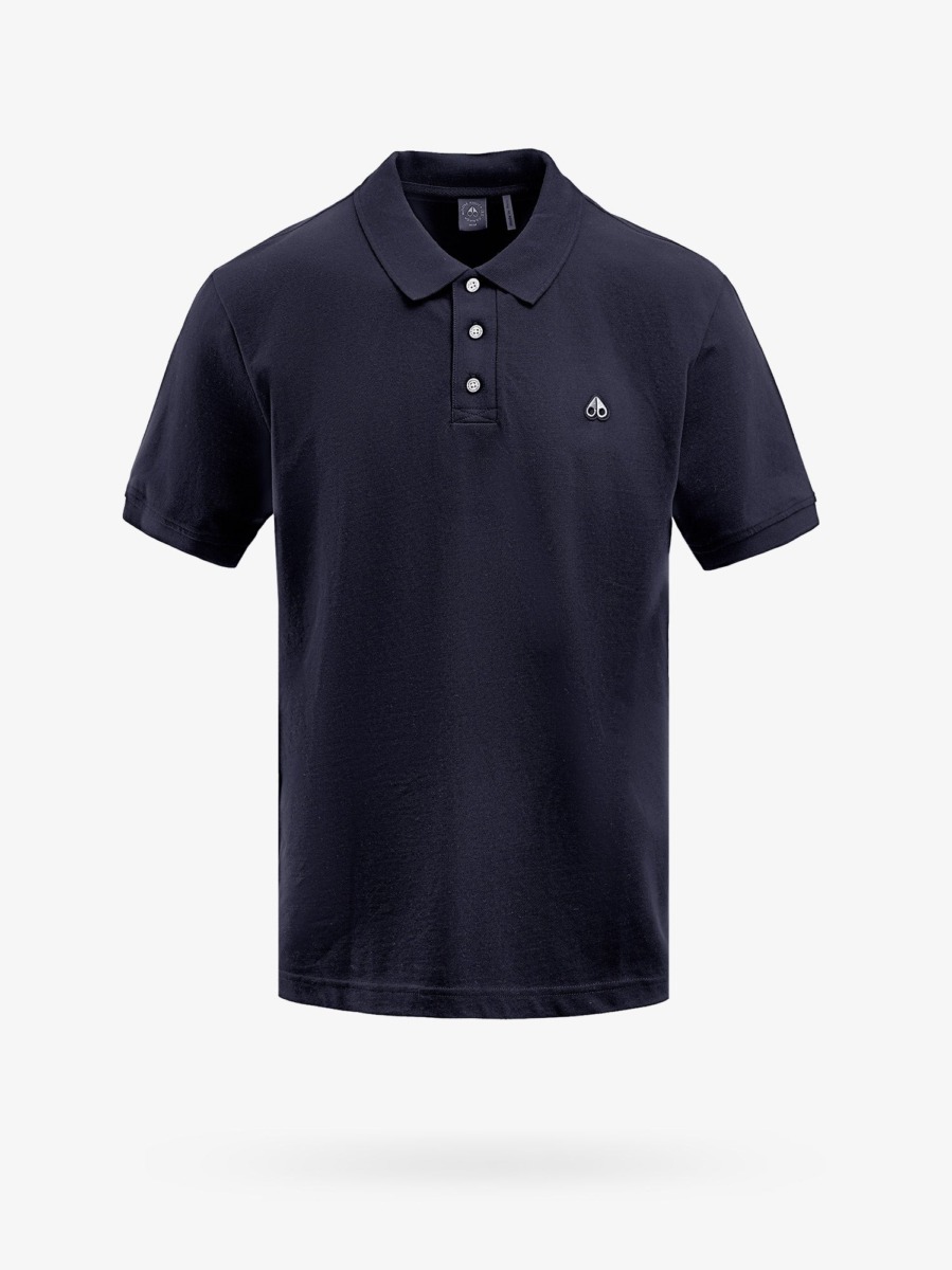 Moose Knuckles Mens Poloshirt in Blue at Nugnes GOOFASH