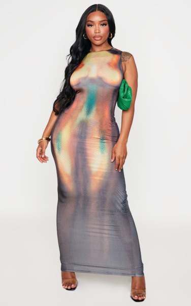 Multicolor Maxi Dress - PrettyLittleThing GOOFASH