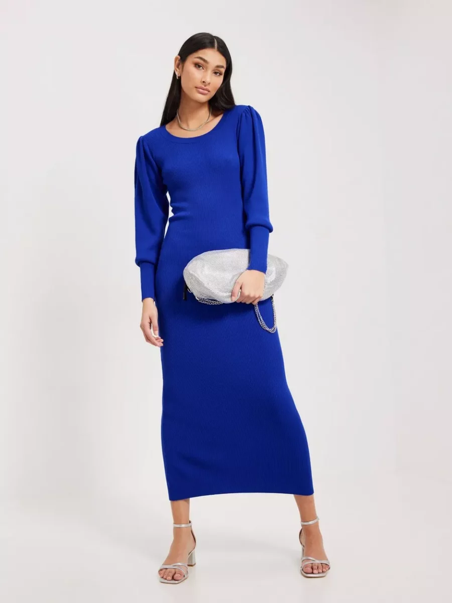 Munthe Knitted Dress Blue by Nelly GOOFASH