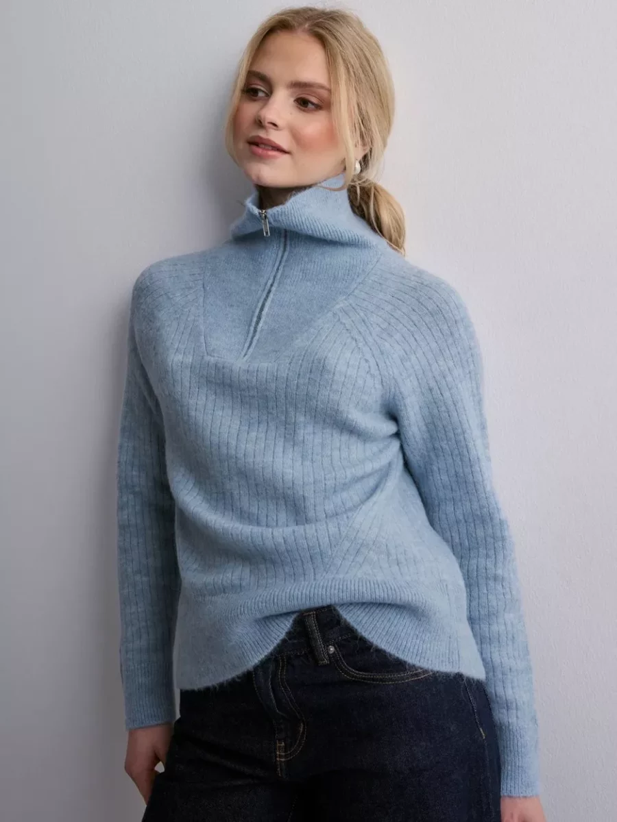 Nelly - Blue Women's Knitted Sweater - Selected GOOFASH