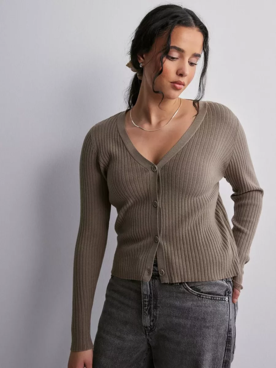 Nelly - Brown Woman Cardigan Pieces GOOFASH
