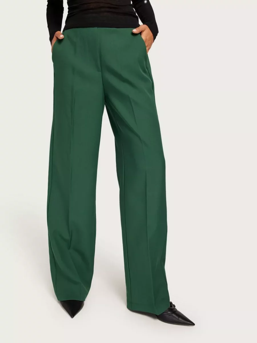 Nelly - Green Trousers Pieces Women GOOFASH