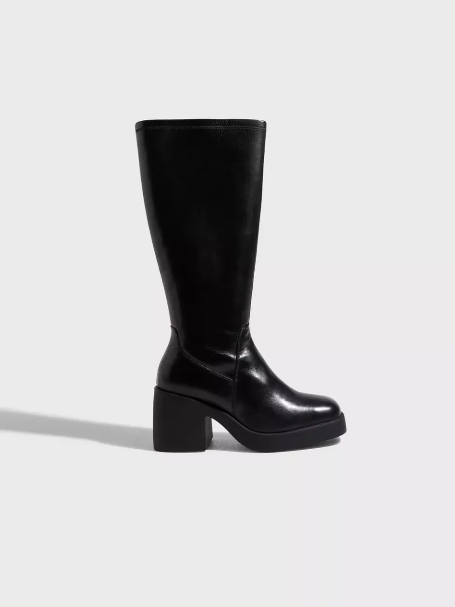 Nelly Knee High Boots Black from Pieces GOOFASH