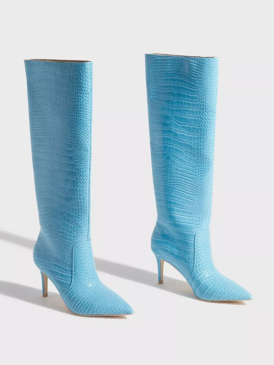 Nelly - Knee High Boots Turquoise GOOFASH