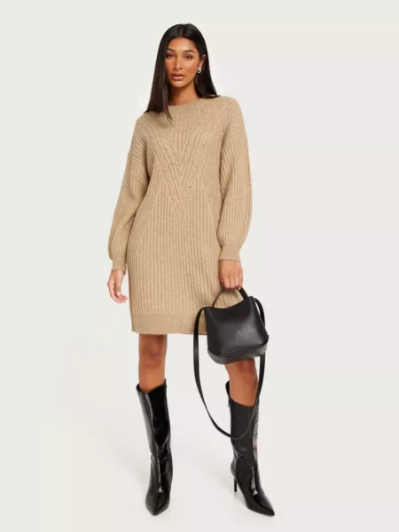 Nelly - Knitted Dress - Cream - Only GOOFASH