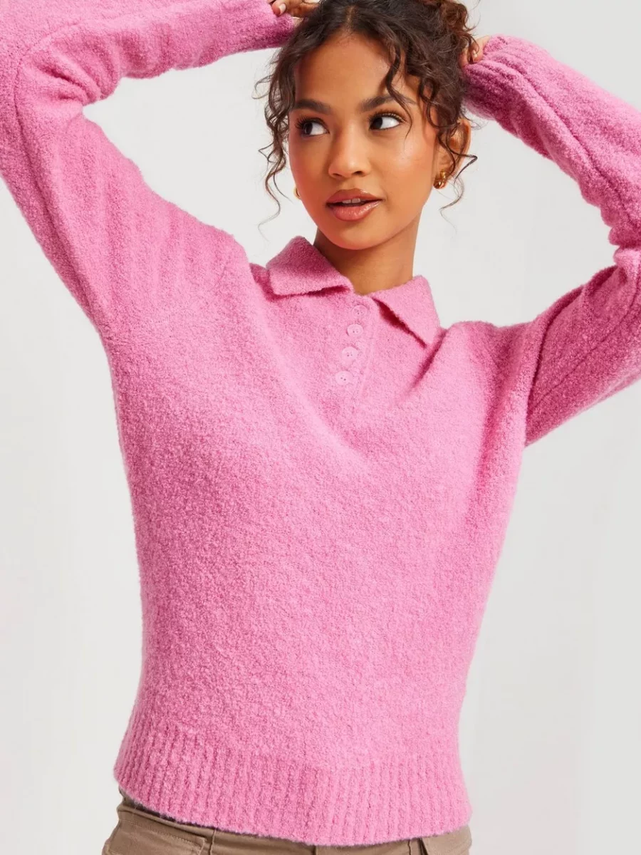 Nelly - Knitted Sweater Pink Samsoe & Samsoe Women GOOFASH