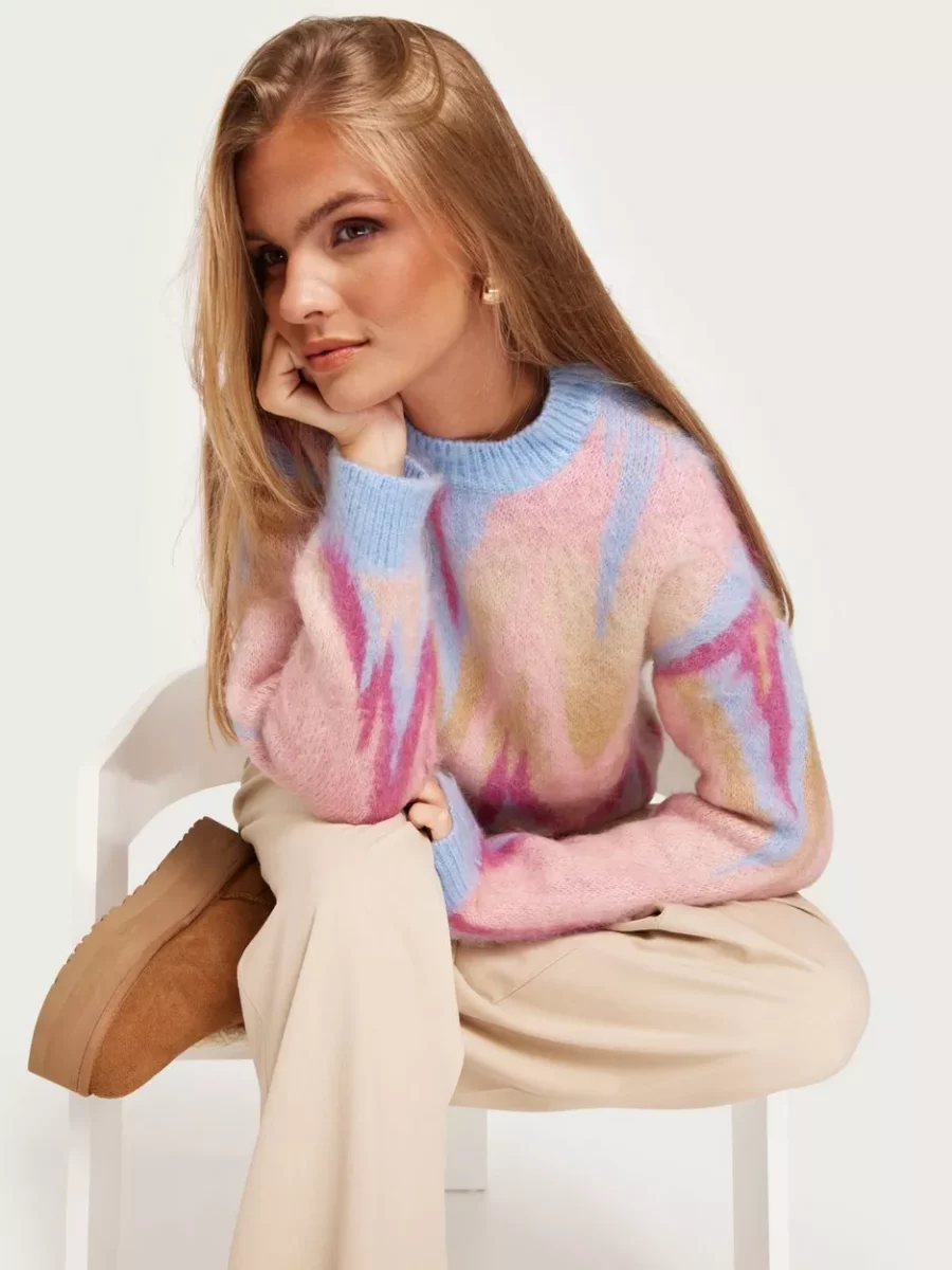 Nelly - Knitted Sweater Pink for Woman from Only GOOFASH