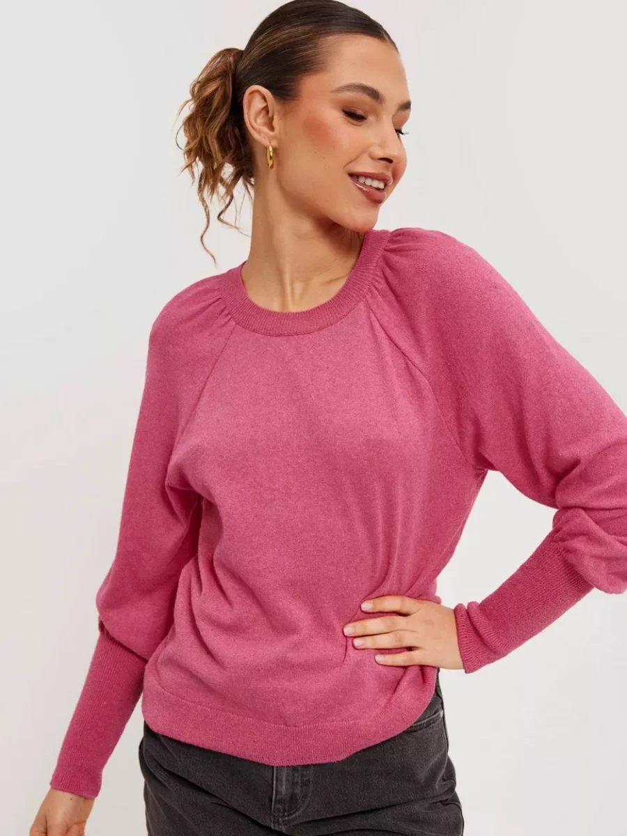 Nelly - Knitted Sweater Pink from Only GOOFASH