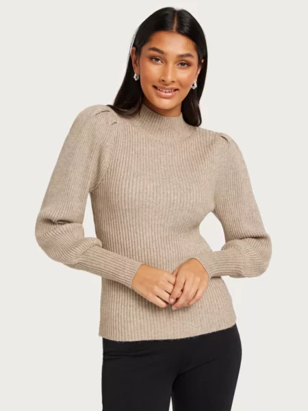 Nelly - Knitted Sweater in Brown Only Woman GOOFASH