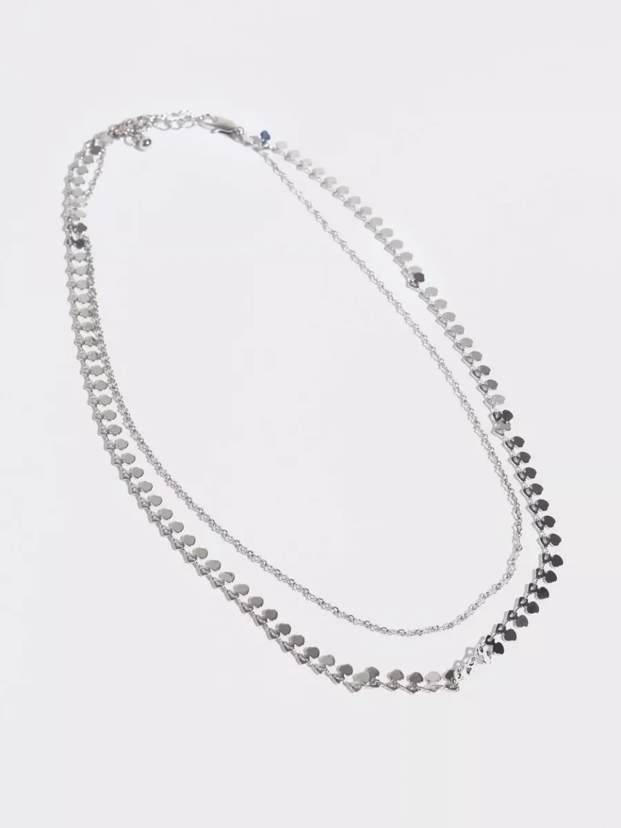 Nelly Ladies Necklace Silver by Pieces GOOFASH