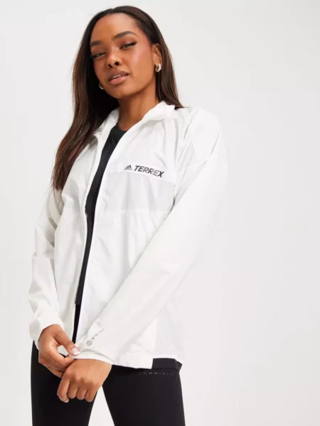 Nelly Ladies Training Jacket in White by Adidas GOOFASH