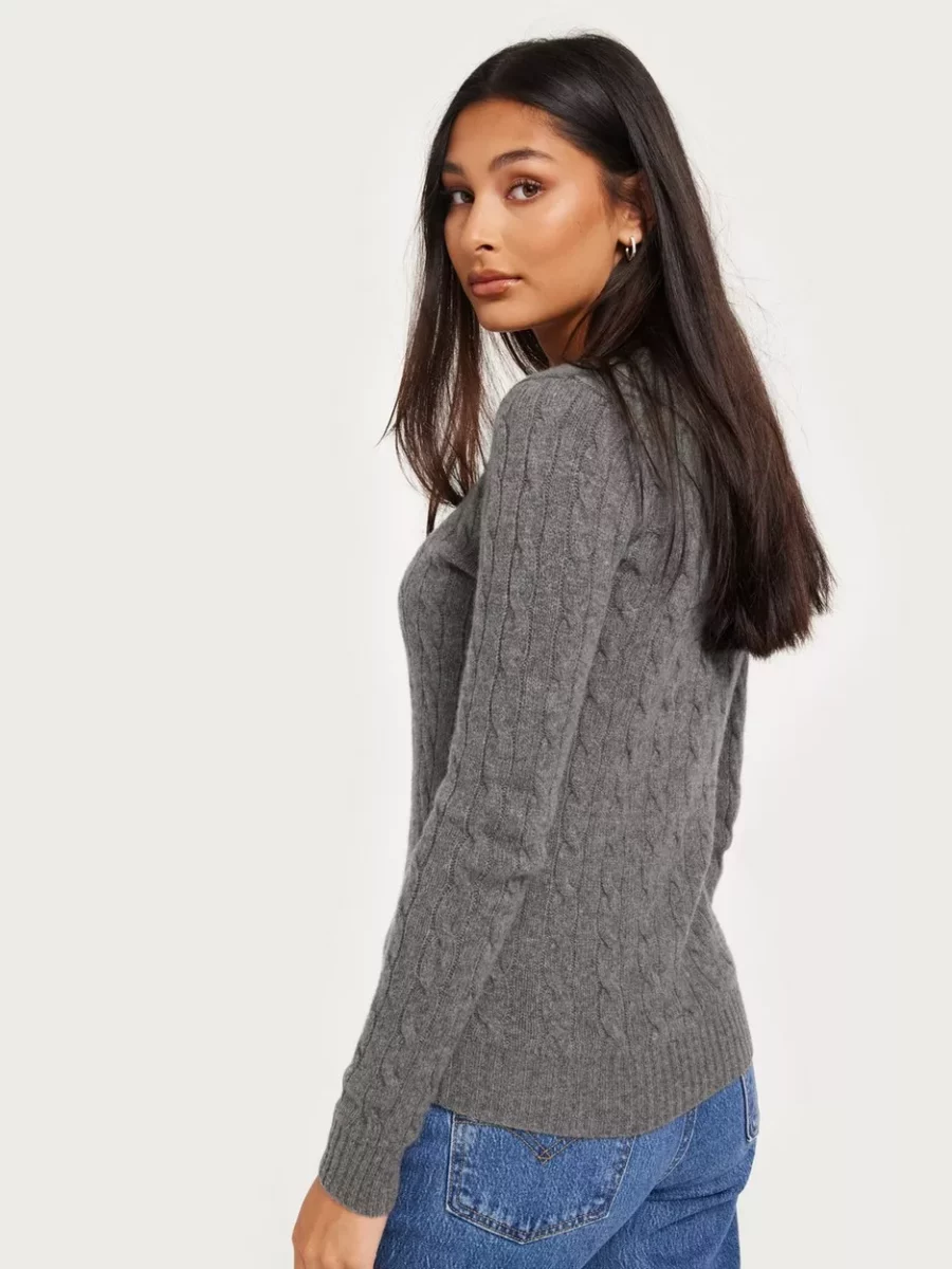Nelly - Lady Knitted Sweater Grey Ralph Lauren GOOFASH