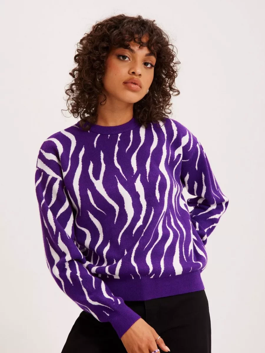 Nelly - Lavender - Ladies Knitted Sweater GOOFASH