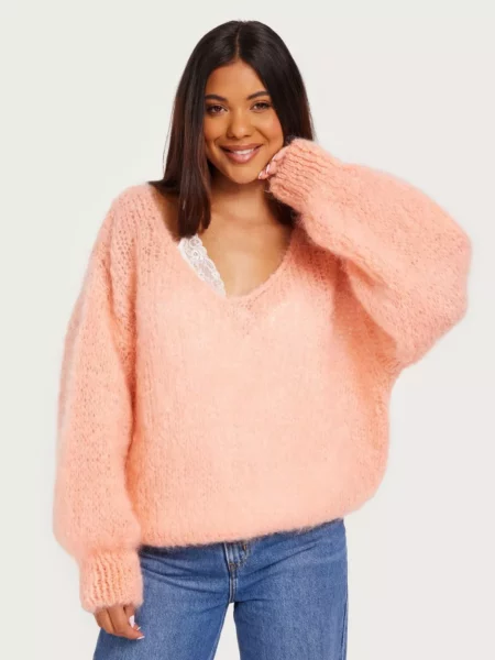Nelly - Orange - Ladies Knitted Sweater - American Dreams GOOFASH