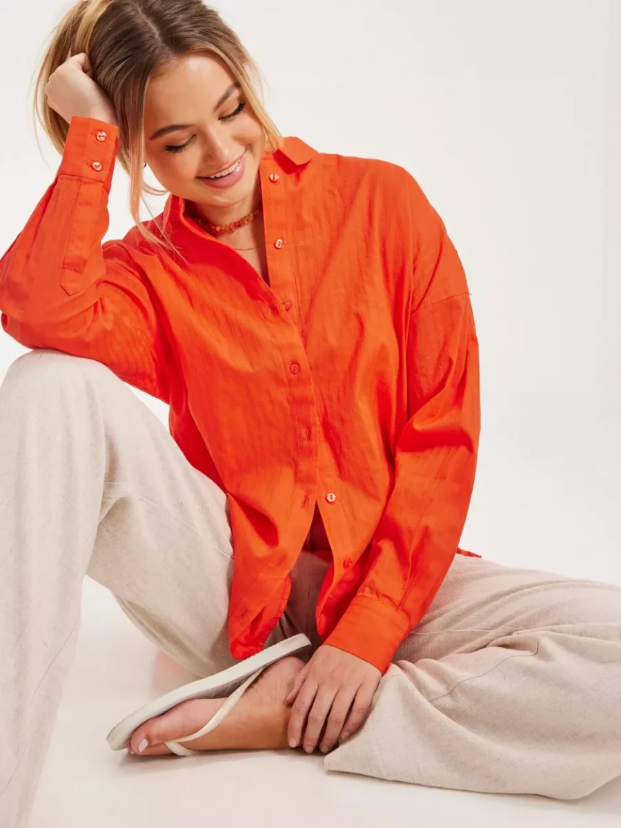 Nelly - Shirt in Orange Selected GOOFASH