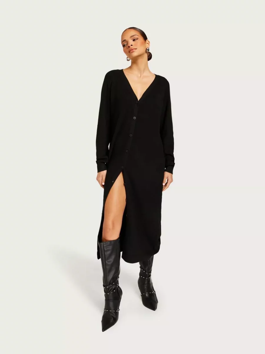 Nelly Woman Black Cardigan from Pieces GOOFASH