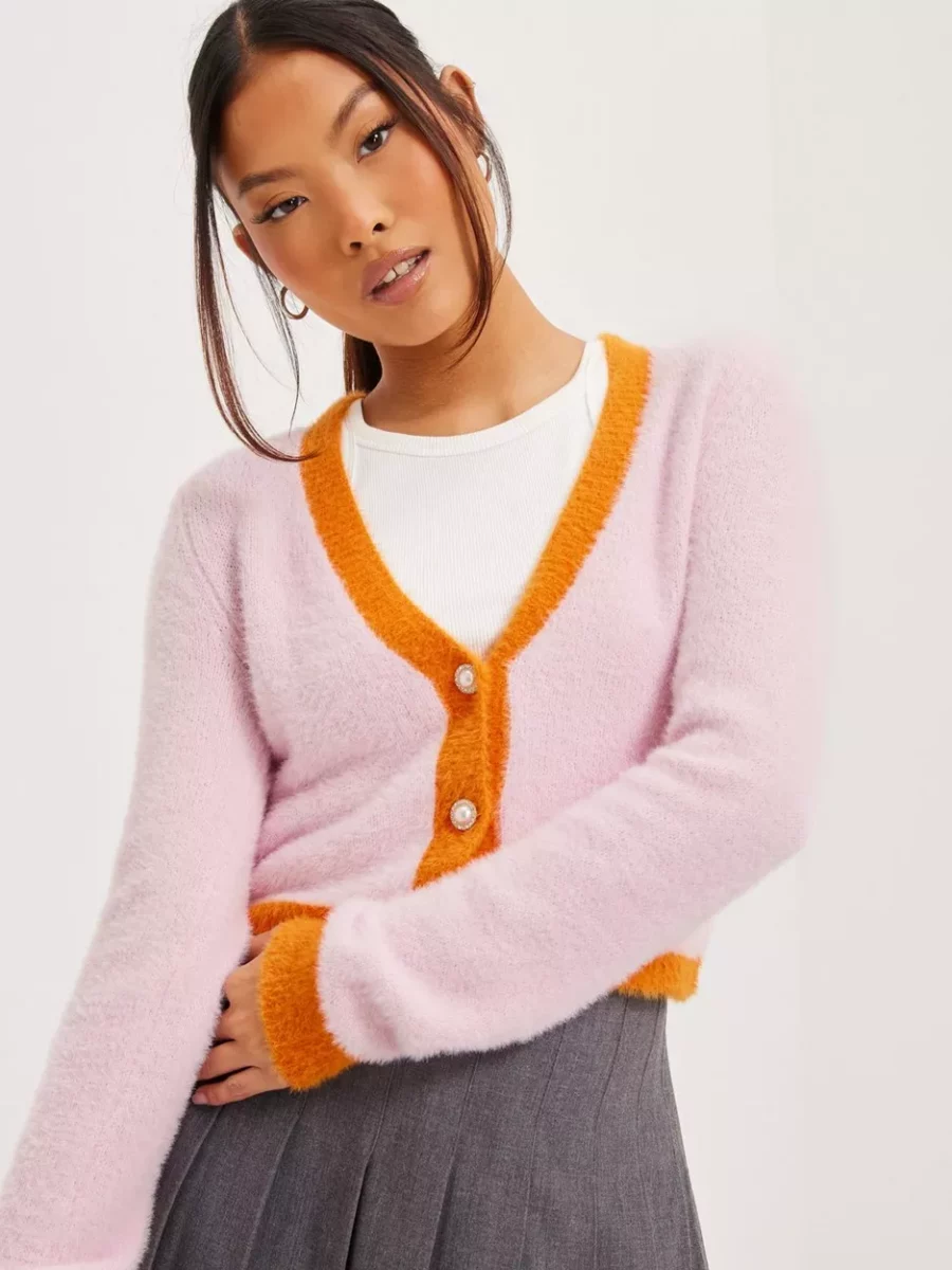 Nelly Woman Cardigan in Orange by Only GOOFASH
