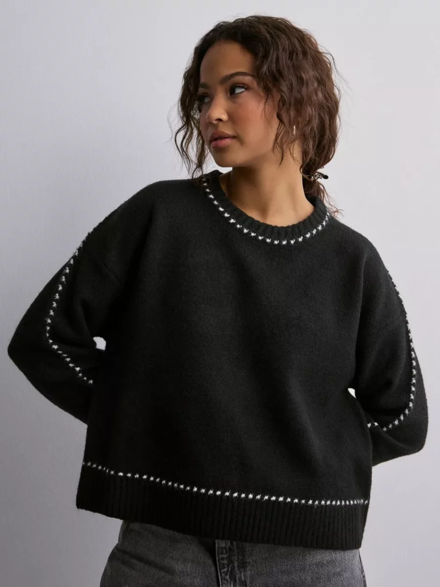 Nelly Woman Knitted Sweater Black Neo Noir GOOFASH