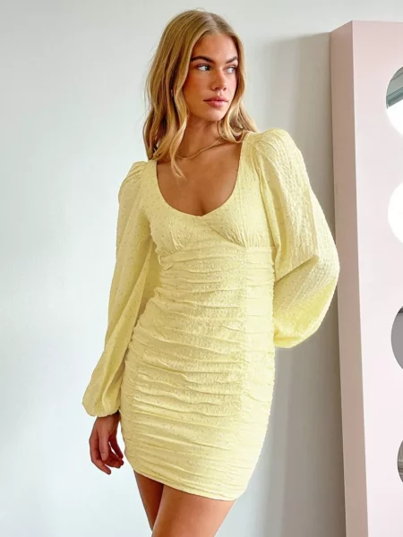 Nelly - Women's Party Dress in Yellow GOOFASH
