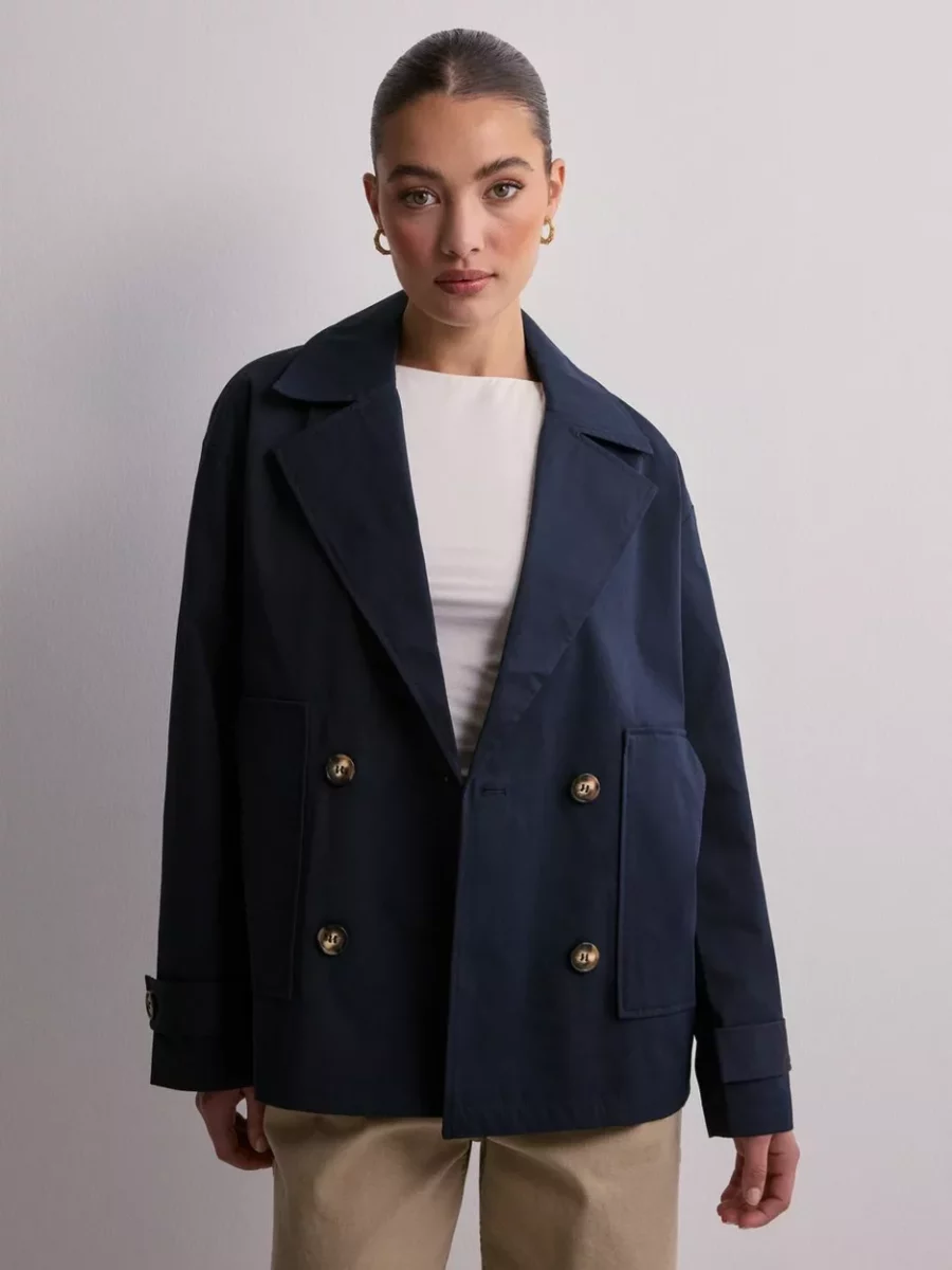 Nelly - Womens Trench Coat in Blue - Only GOOFASH