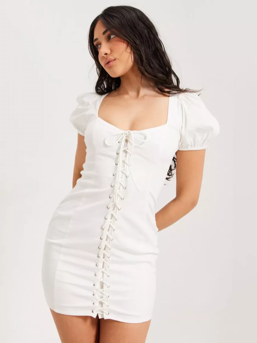 Nelly - Women's White Party Dress GOOFASH