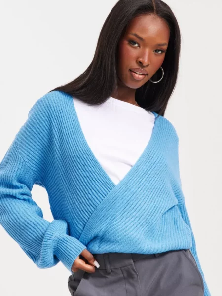 Noisy May - Blue - Knitted Sweater - Nelly GOOFASH
