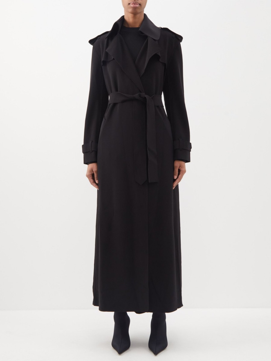 Norma Kamali Womens Black Trench Coat by Matches Fashion GOOFASH