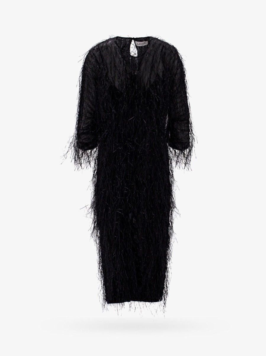 Nugnes - Lady Dress Black Lanvin Paris GOOFASH