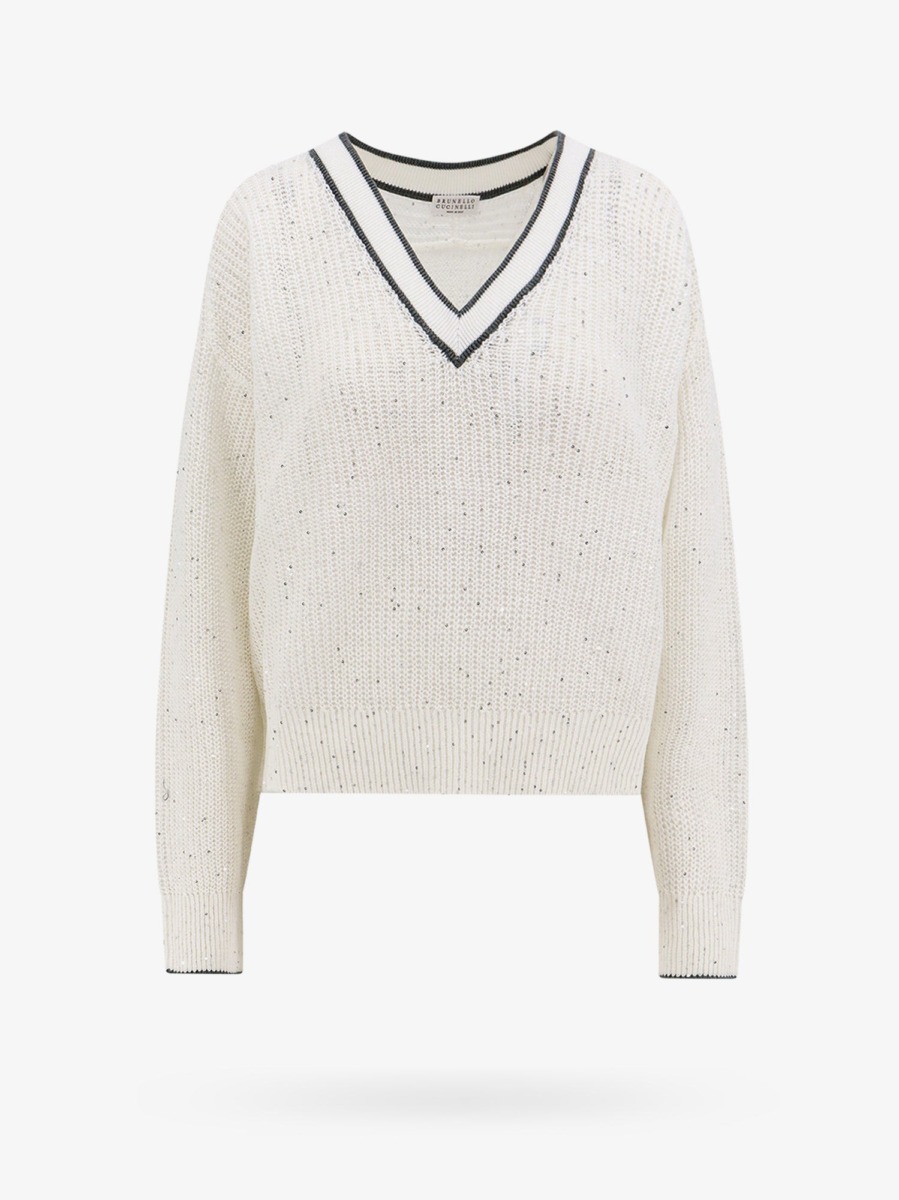 Nugnes - Women's White Sweater GOOFASH