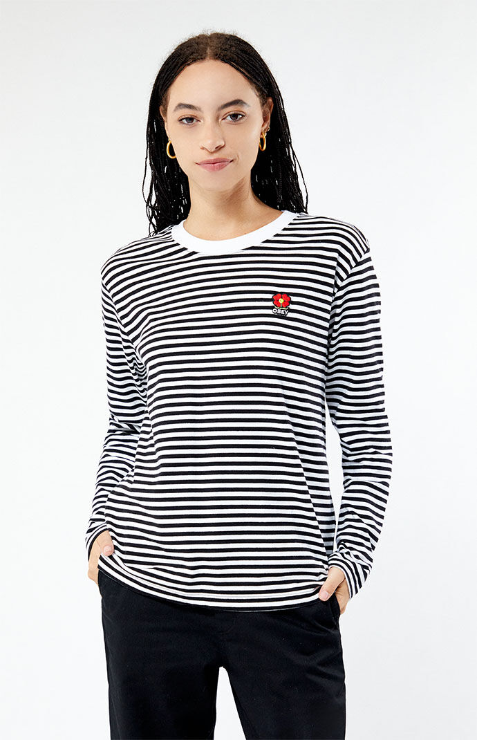 Obey - Women's T-Shirt Striped Pacsun GOOFASH
