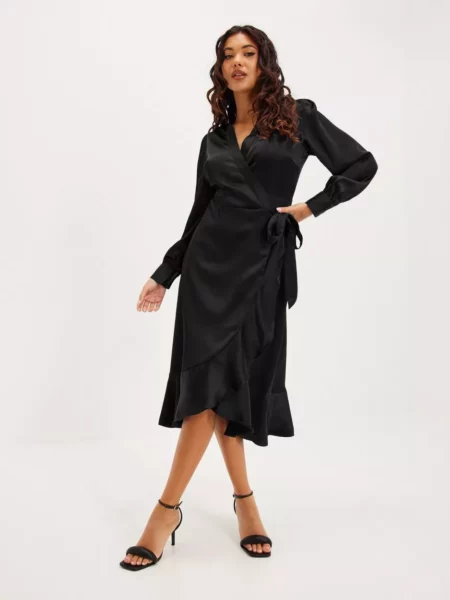 Object Collectors Item Ladies Wrap Dress in Black - Nelly GOOFASH