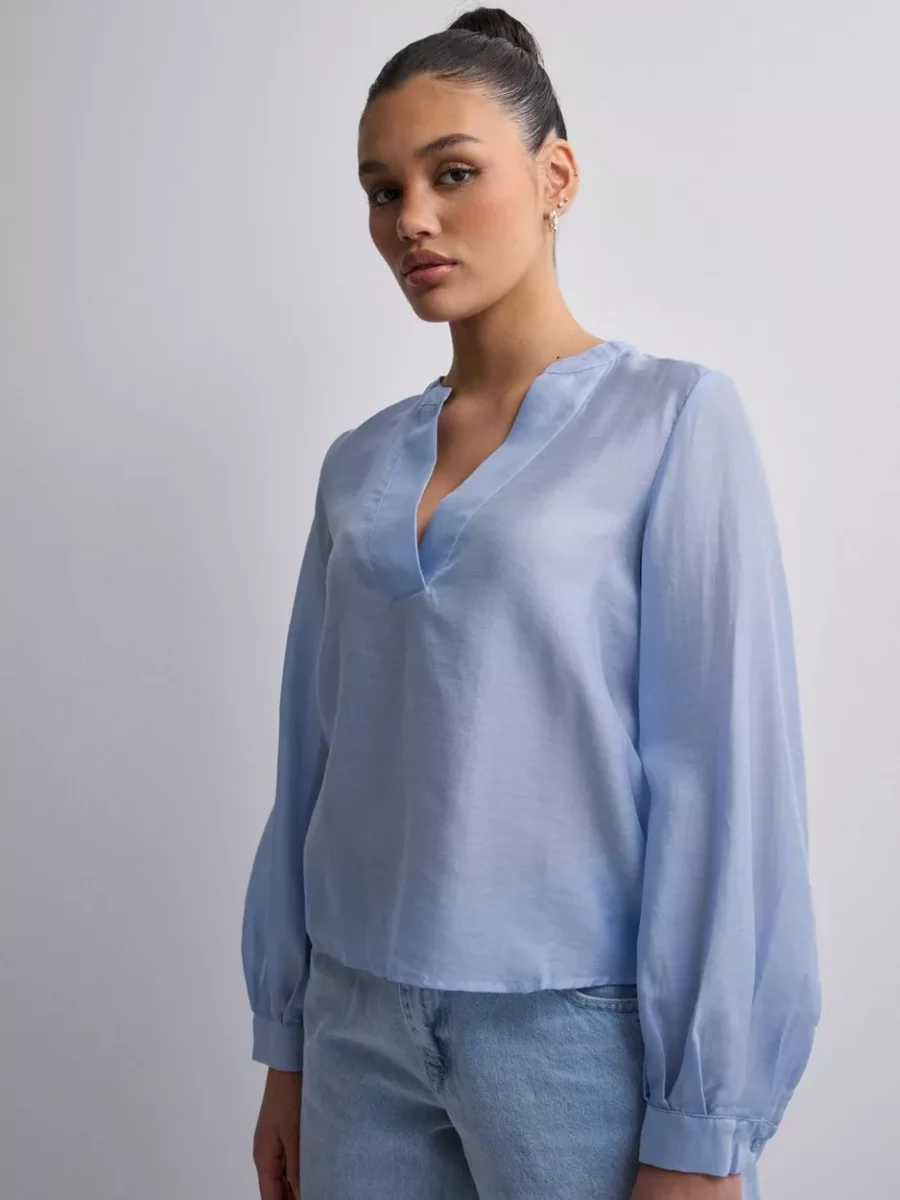 Object Collectors Item Lady Blouse in Blue Nelly GOOFASH